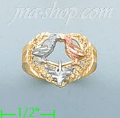 14K Gold 3Color Dia-Cut Ring - Click Image to Close