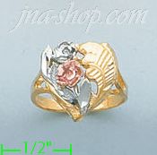 14K Gold 3Color Dia-Cut Ring - Click Image to Close