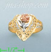 14K Gold 3Color Dia-Cut Ring - Click Image to Close