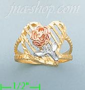 14K Gold 3Color Dia-Cut Ring - Click Image to Close