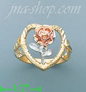 14K Gold 3Color Dia-Cut Ring - Click Image to Close