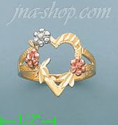 14K Gold 3Color Dia-Cut Ring - Click Image to Close