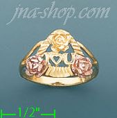 14K Gold 3Color Dia-Cut Ring - Click Image to Close