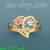 14K Gold 3Color Dia-Cut Ring - Click Image to Close