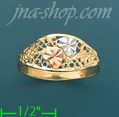 14K Gold 3Color Dia-Cut Ring - Click Image to Close