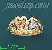 14K Gold 3Color Dia-Cut Ring - Click Image to Close