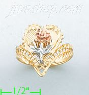 14K Gold 3Color Dia-Cut Ring - Click Image to Close