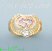 14K Gold 3Color Dia-Cut Ring - Click Image to Close