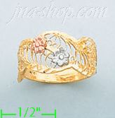 14K Gold 3Color Dia-Cut Ring - Click Image to Close