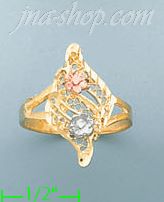 14K Gold 3Color Dia-Cut Ring - Click Image to Close