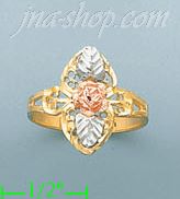 14K Gold 3Color Dia-Cut Ring - Click Image to Close