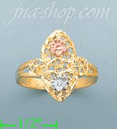 14K Gold 3Color Dia-Cut Ring - Click Image to Close