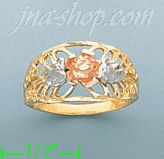 14K Gold 3Color Dia-Cut Ring - Click Image to Close