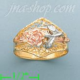 14K Gold 3Color Dia-Cut Ring - Click Image to Close