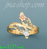 14K Gold 3Color Dia-Cut Ring - Click Image to Close