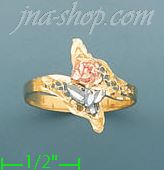 14K Gold 3Color Dia-Cut Ring - Click Image to Close