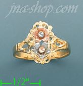 14K Gold 3Color Dia-Cut Ring - Click Image to Close