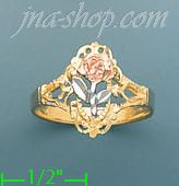 14K Gold 3Color Dia-Cut Ring - Click Image to Close