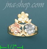 14K Gold 3Color Dia-Cut Ring - Click Image to Close