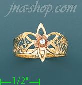 14K Gold 3Color Dia-Cut Ring - Click Image to Close