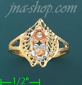 14K Gold 3Color Dia-Cut Ring - Click Image to Close