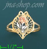 14K Gold 3Color Dia-Cut Ring - Click Image to Close