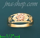 14K Gold 3Color Dia-Cut Ring - Click Image to Close