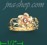 14K Gold 3Color Dia-Cut Ring - Click Image to Close