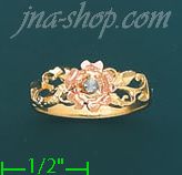 14K Gold 3Color Dia-Cut Ring - Click Image to Close