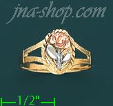 14K Gold 3Color Dia-Cut Ring - Click Image to Close