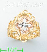 14K Gold 3Color Dia-Cut Ring - Click Image to Close