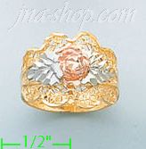 14K Gold 3Color Dia-Cut Ring - Click Image to Close