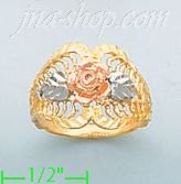 14K Gold 3Color Dia-Cut Ring - Click Image to Close