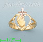 14K Gold 3Color Dia-Cut Ring - Click Image to Close