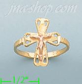 14K Gold 3Color Dia-Cut Ring - Click Image to Close