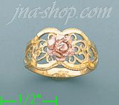 14K Gold 3Color Dia-Cut Ring - Click Image to Close