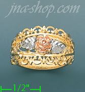 14K Gold 3Color Dia-Cut Ring - Click Image to Close