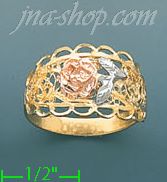 14K Gold 3Color Dia-Cut Ring - Click Image to Close