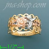 14K Gold 3Color Dia-Cut Ring - Click Image to Close