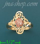 14K Gold 3Color Dia-Cut Ring - Click Image to Close