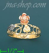 14K Gold 3Color Dia-Cut Ring - Click Image to Close