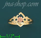 14K Gold 3Color Dia-Cut Ring - Click Image to Close