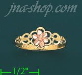 14K Gold 3Color Dia-Cut Ring - Click Image to Close