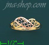 14K Gold 3Color Dia-Cut Ring - Click Image to Close