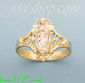 14K Gold 3Color Dia-Cut Ring - Click Image to Close