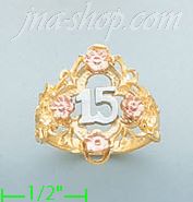 14K Gold 3Color Dia-Cut Ring - Click Image to Close