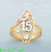 14K Gold 3Color Dia-Cut Ring - Click Image to Close