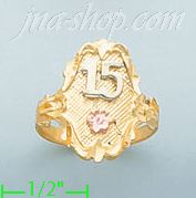 14K Gold 3Color Dia-Cut Ring - Click Image to Close