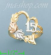 14K Gold 3Color Dia-Cut Ring - Click Image to Close