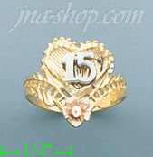 14K Gold 3Color Dia-Cut Ring - Click Image to Close